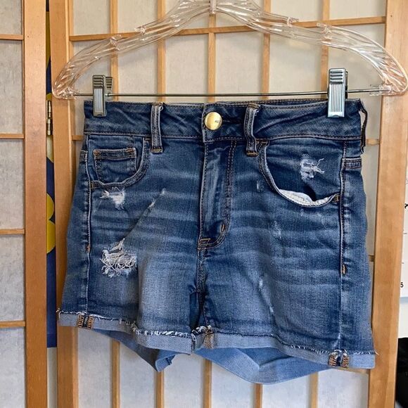 American Eagle Hi Rise Shortie Super Stretch Short - Picture 1 of 8